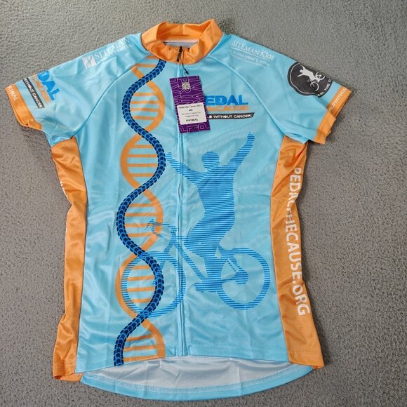 Primal Raglan Jersey Womens Medium Blue Sport Cut Pedal The Cause 2022 Bicyclist - Picture 1 of 10